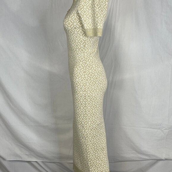 Michael Kors Women’s Short-Sleeve Zip Collar Dress – Gold – Size XS - Picture 3 of 9